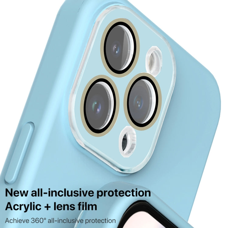 For iPhone 15 Pro Acrylic Lens Film + Liquid Silicone Full Coverage Phone Case