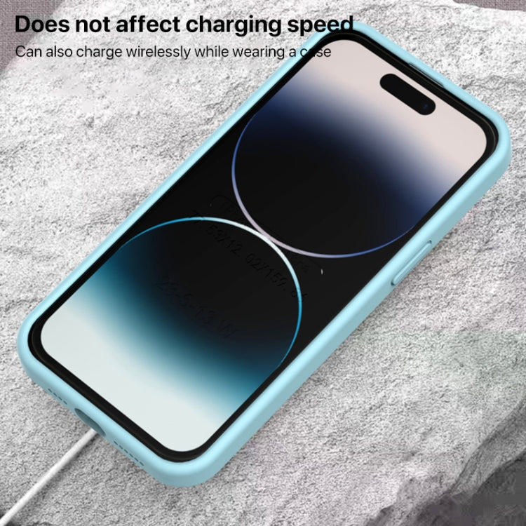 For iPhone 14 Plus Acrylic Lens Film + Liquid Silicone Full Coverage Phone Case
