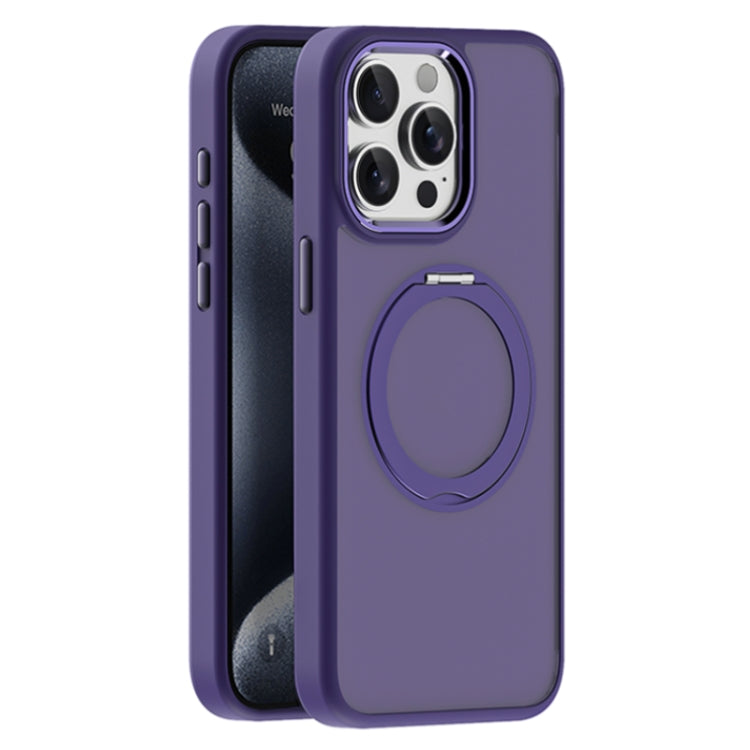 For iPhone 15 Pro Max Skin Feel Frosted MagSafe Magnetic Holder Phone Case