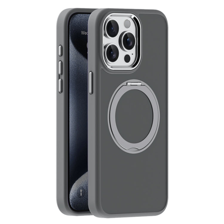 For iPhone 15 Pro Max Skin Feel Frosted MagSafe Magnetic Holder Phone Case