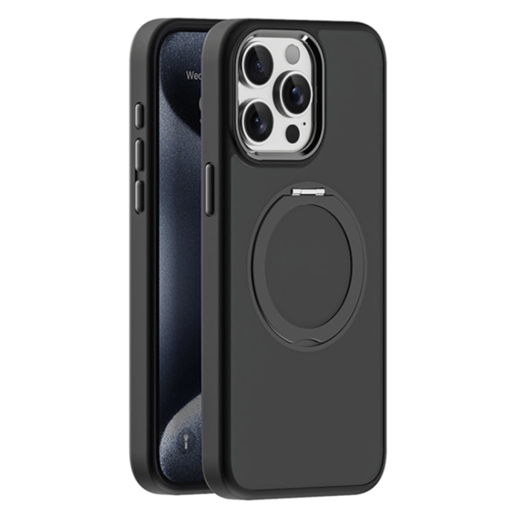 For iPhone 15 Pro Skin Feel Frosted MagSafe Magnetic Holder Phone Case