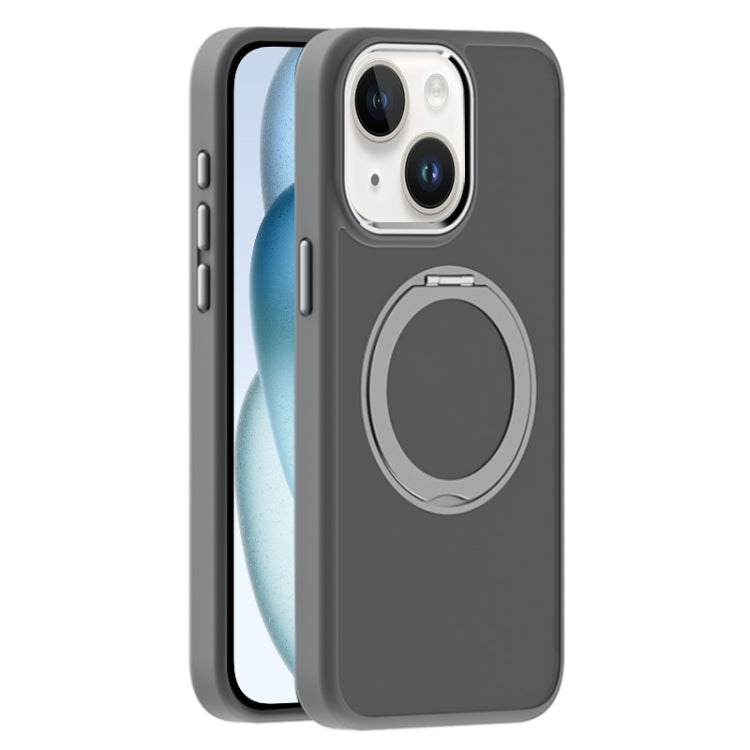 For iPhone 15 Plus Skin Feel Frosted MagSafe Magnetic Holder Phone Case