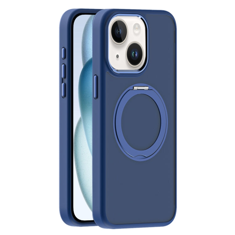 For iPhone 15 Plus Skin Feel Frosted MagSafe Magnetic Holder Phone Case