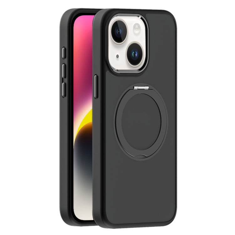 For iPhone 14 Plus Skin Feel Frosted MagSafe Magnetic Holder Phone Case