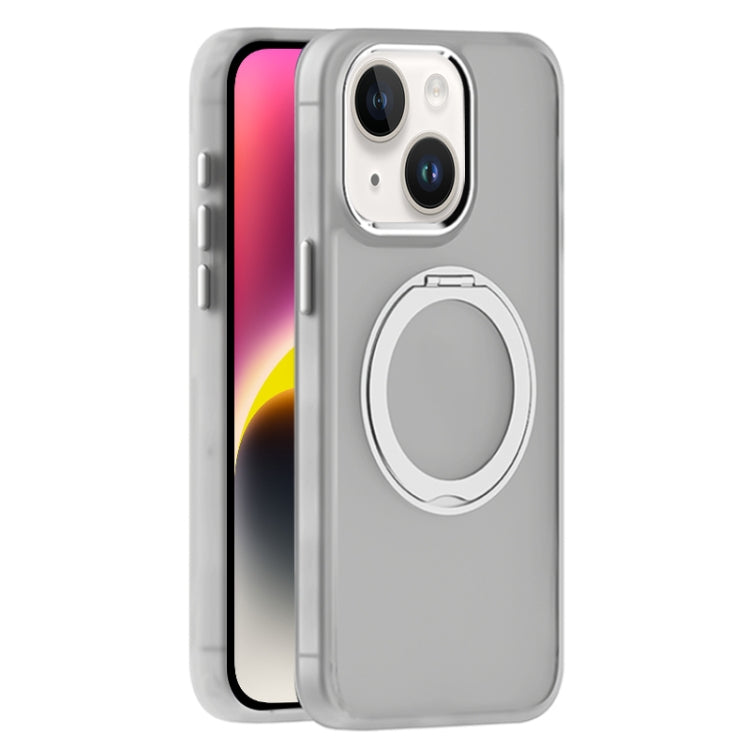 For iPhone 14 Skin Feel Frosted MagSafe Magnetic Holder Phone Case