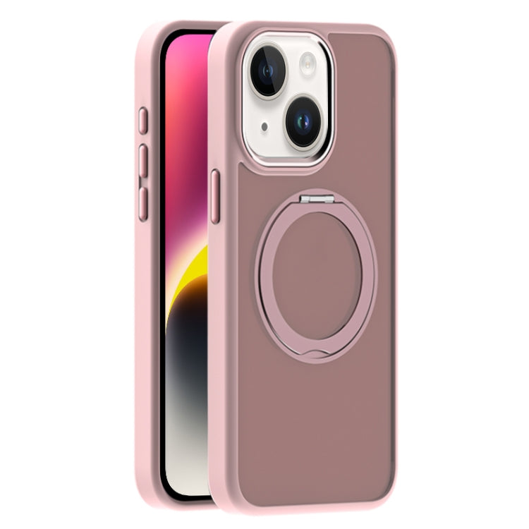 For iPhone 14 Skin Feel Frosted MagSafe Magnetic Holder Phone Case