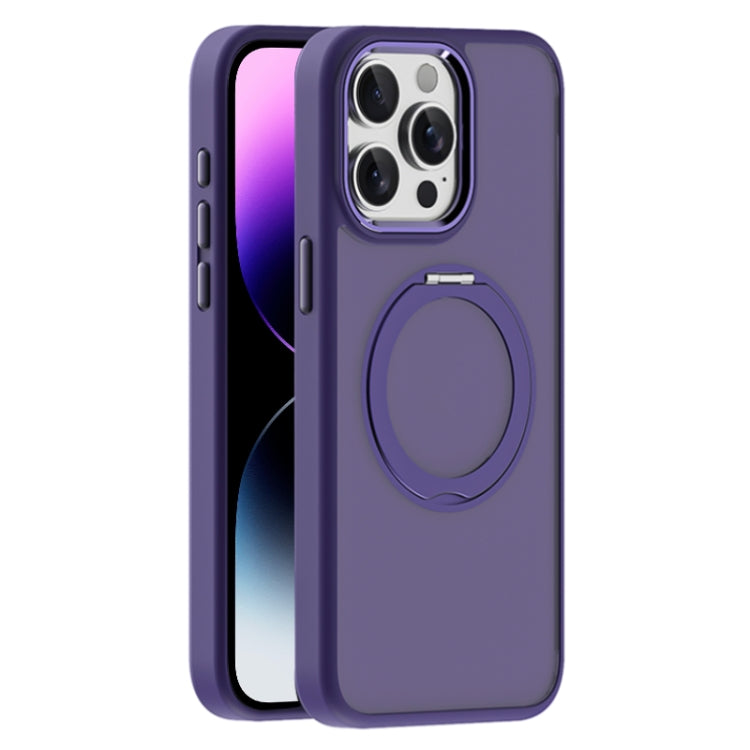 For iPhone 14 Pro Max Skin Feel Frosted MagSafe Magnetic Holder Phone Case
