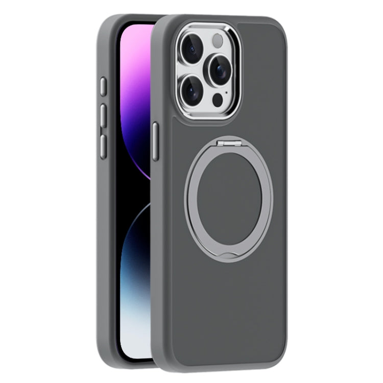 For iPhone 14 Pro Max Skin Feel Frosted MagSafe Magnetic Holder Phone Case