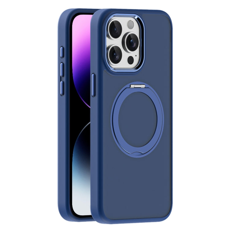 For iPhone 14 Pro Max Skin Feel Frosted MagSafe Magnetic Holder Phone Case