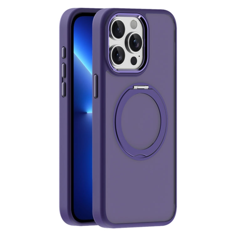 For iPhone 13 Pro Max Skin Feel Frosted MagSafe Magnetic Holder Phone Case