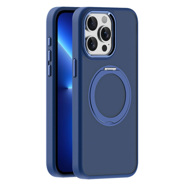 For iPhone 13 Pro Skin Feel Frosted MagSafe Magnetic Holder Phone Case