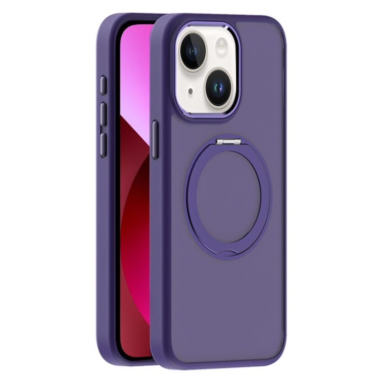 For iPhone 13 Skin Feel Frosted MagSafe Magnetic Holder Phone Case
