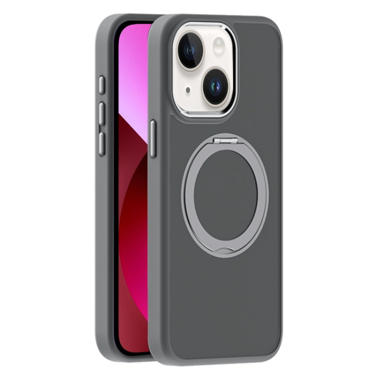 For iPhone 13 Skin Feel Frosted MagSafe Magnetic Holder Phone Case