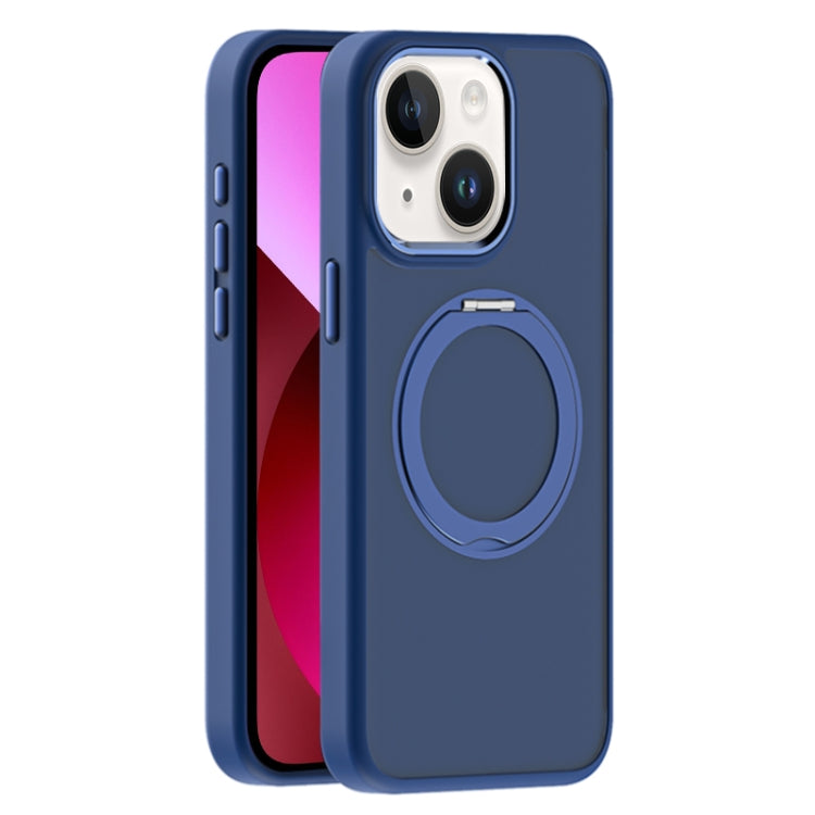 For iPhone 13 Skin Feel Frosted MagSafe Magnetic Holder Phone Case