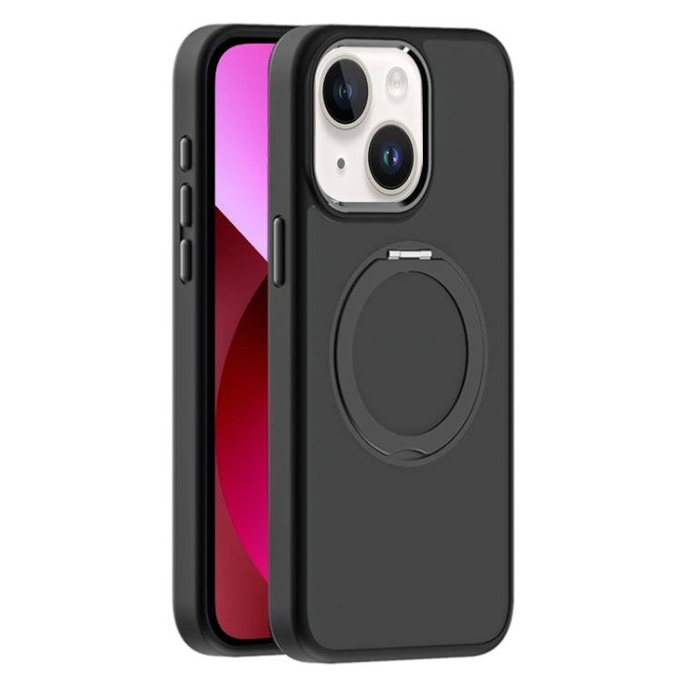 For iPhone 13 Skin Feel Frosted MagSafe Magnetic Holder Phone Case