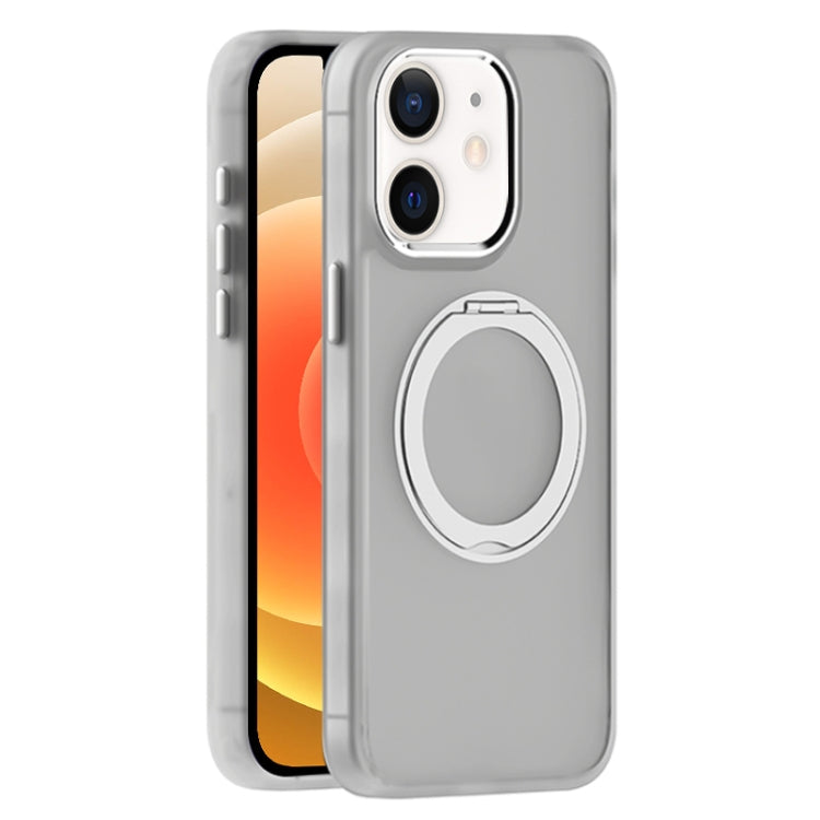 For iPhone 12 Skin Feel Frosted MagSafe Magnetic Holder Phone Case