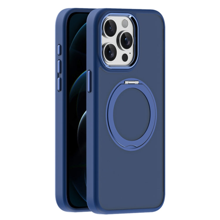 For iPhone 12 Pro Skin Feel Frosted MagSafe Magnetic Holder Phone Case