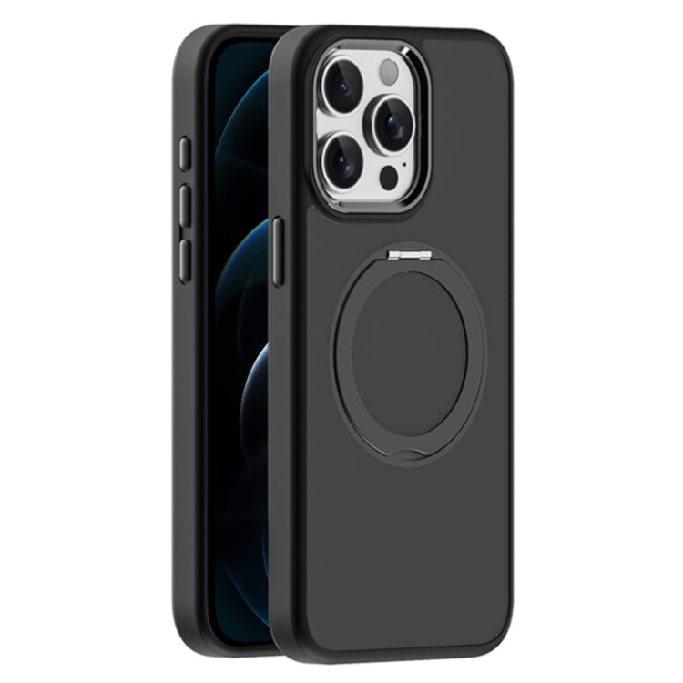 For iPhone 12 Pro Skin Feel Frosted MagSafe Magnetic Holder Phone Case