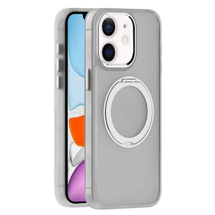 For iPhone 11 Skin Feel Frosted MagSafe Magnetic Holder Phone Case