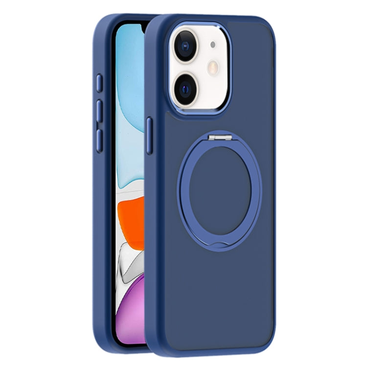 For iPhone 11 Skin Feel Frosted MagSafe Magnetic Holder Phone Case