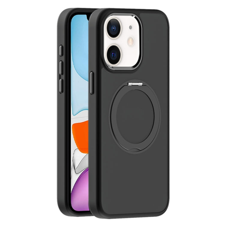 For iPhone 11 Skin Feel Frosted MagSafe Magnetic Holder Phone Case