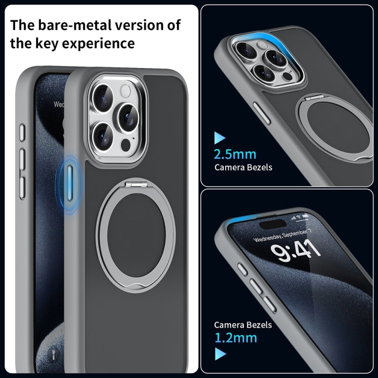 For iPhone 14 Plus Skin Feel Frosted MagSafe Magnetic Holder Phone Case