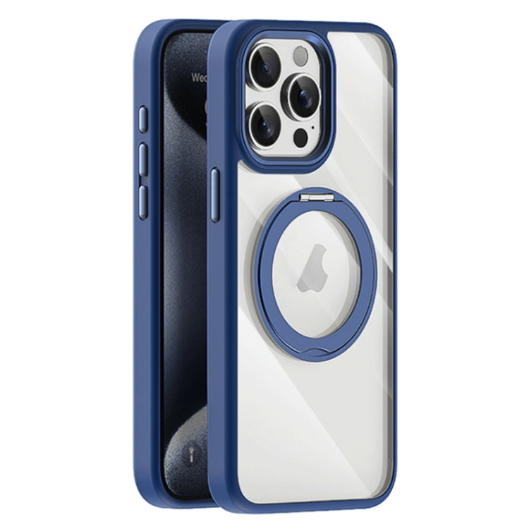 For iPhone 15 Pro Max Transparent MagSafe Magnetic Holder Phone Case
