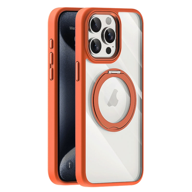 For iPhone 15 Pro Max Transparent MagSafe Magnetic Holder Phone Case