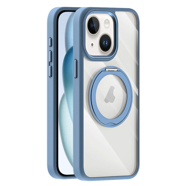 For iPhone 15 Plus Transparent MagSafe Magnetic Holder Phone Case