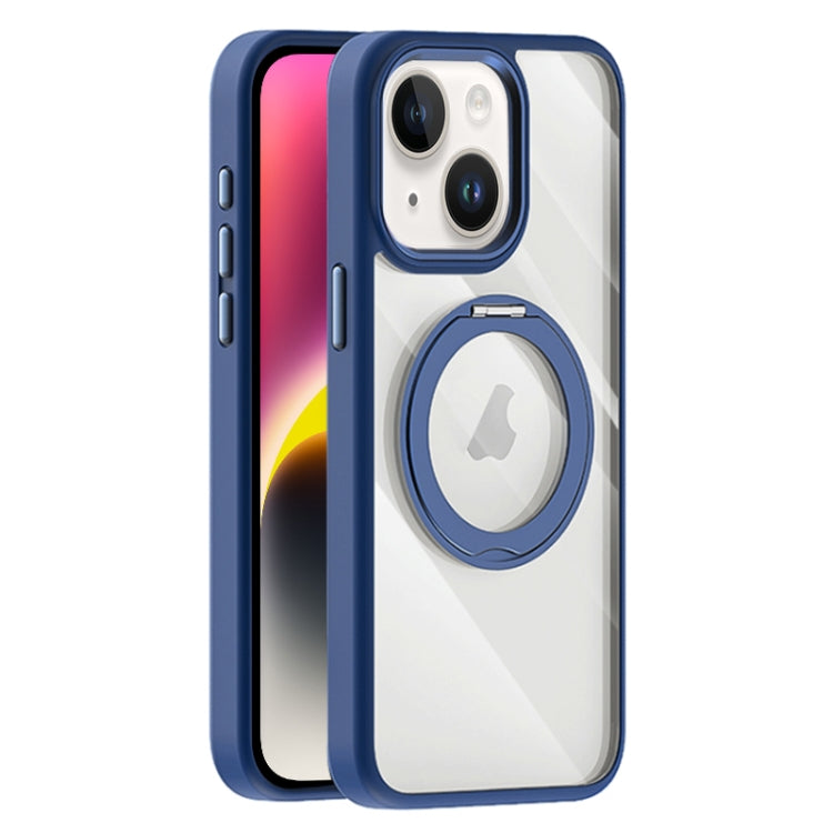 For iPhone 14 Plus Transparent MagSafe Magnetic Holder Phone Case