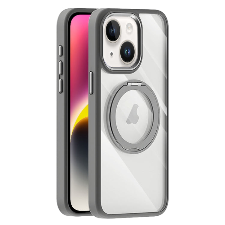 For iPhone 14 Transparent MagSafe Magnetic Holder Phone Case