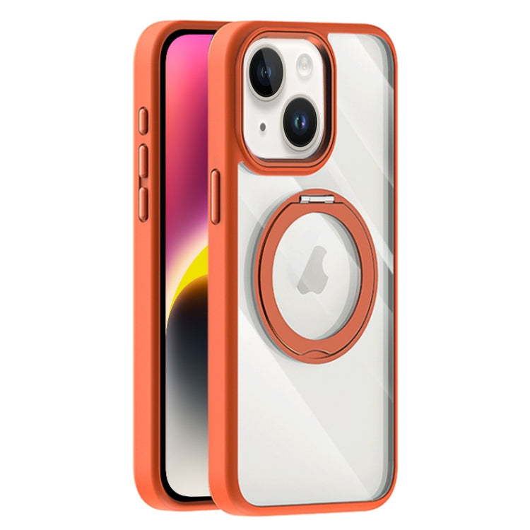 For iPhone 14 Transparent MagSafe Magnetic Holder Phone Case