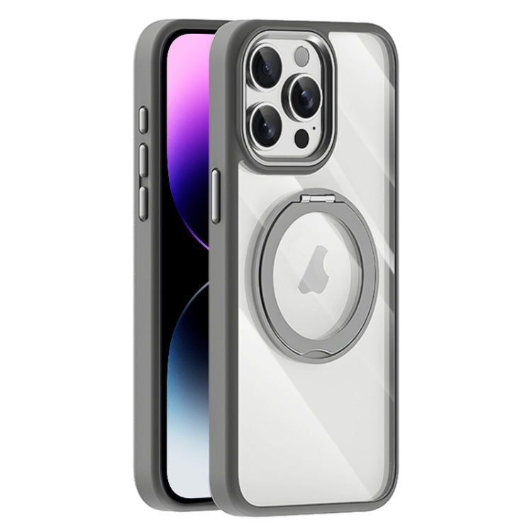 For iPhone 14 Pro Transparent MagSafe Magnetic Holder Phone Case