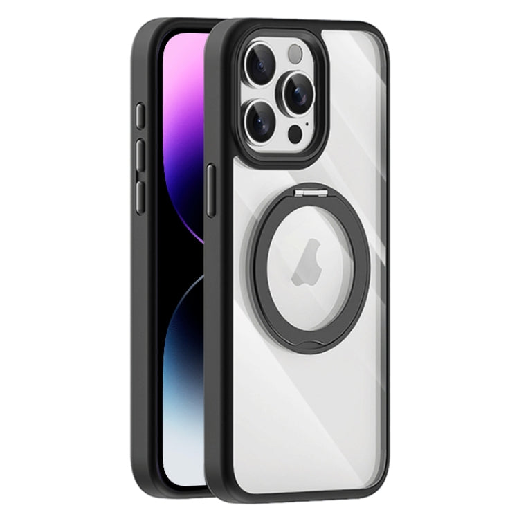 For iPhone 14 Pro Transparent MagSafe Magnetic Holder Phone Case