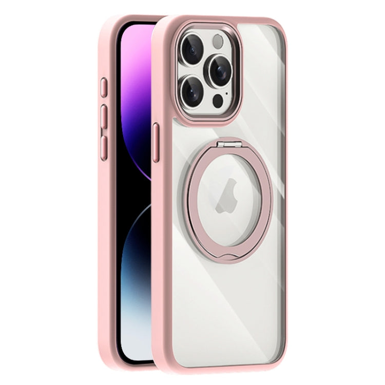 For iPhone 14 Pro Transparent MagSafe Magnetic Holder Phone Case