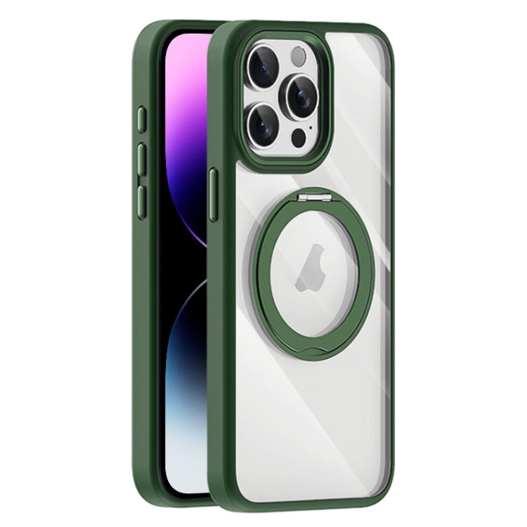 For iPhone 14 Pro Transparent MagSafe Magnetic Holder Phone Case