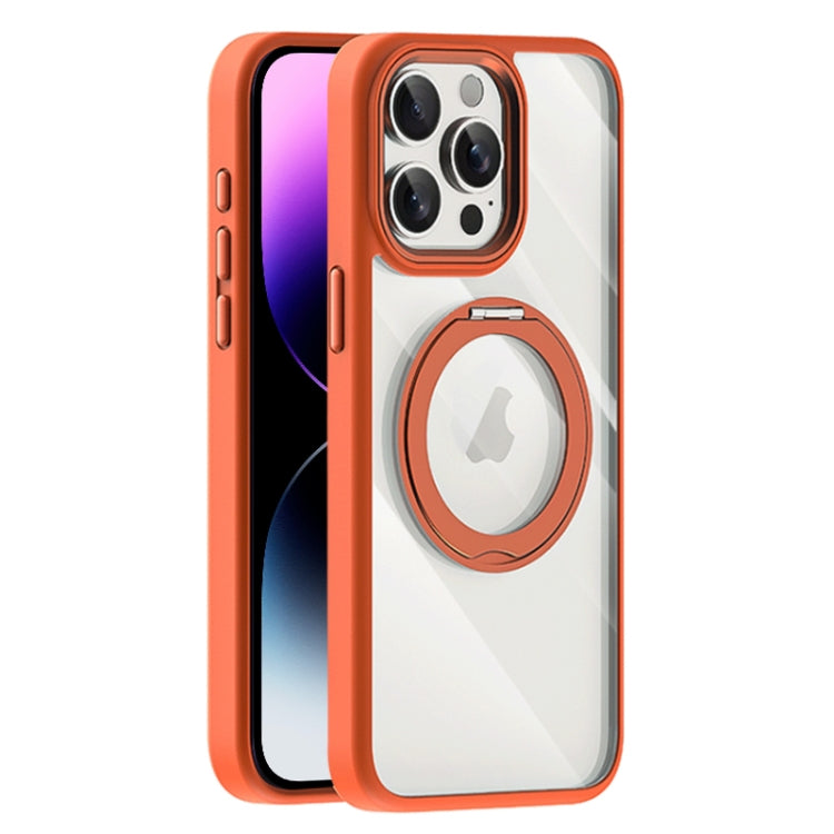 For iPhone 14 Pro Max Transparent MagSafe Magnetic Holder Phone Case