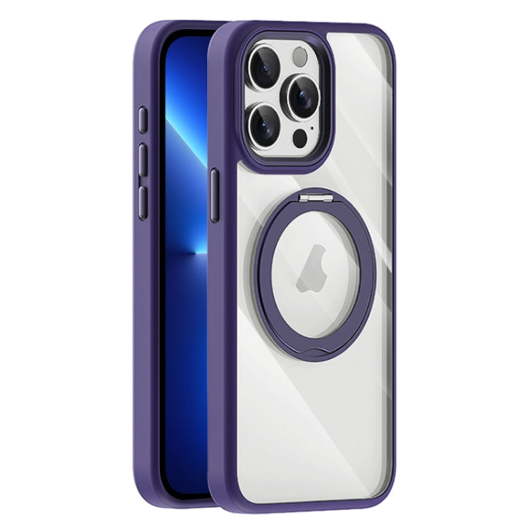 For iPhone 13 Pro Transparent MagSafe Magnetic Holder Phone Case