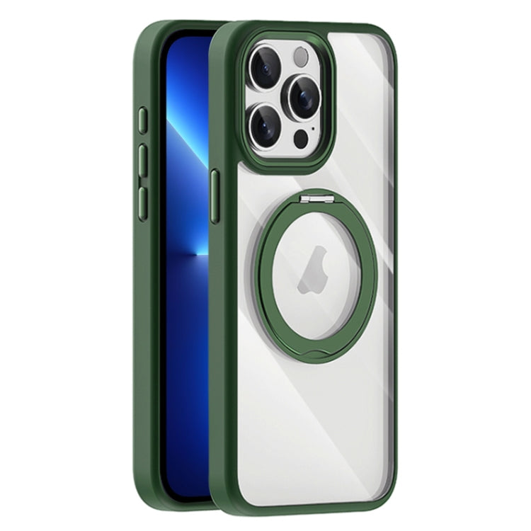 For iPhone 13 Pro Transparent MagSafe Magnetic Holder Phone Case