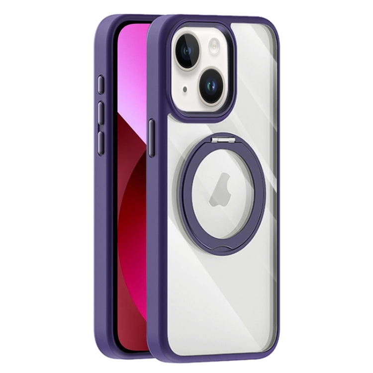 For iPhone 13 Transparent MagSafe Magnetic Holder Phone Case