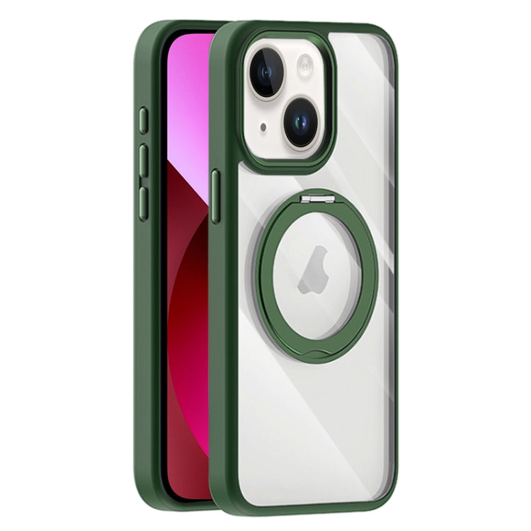 For iPhone 13 Transparent MagSafe Magnetic Holder Phone Case