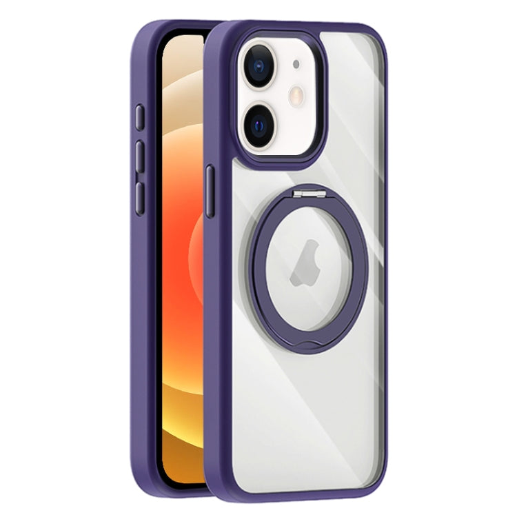 For iPhone 12 Transparent MagSafe Magnetic Holder Phone Case