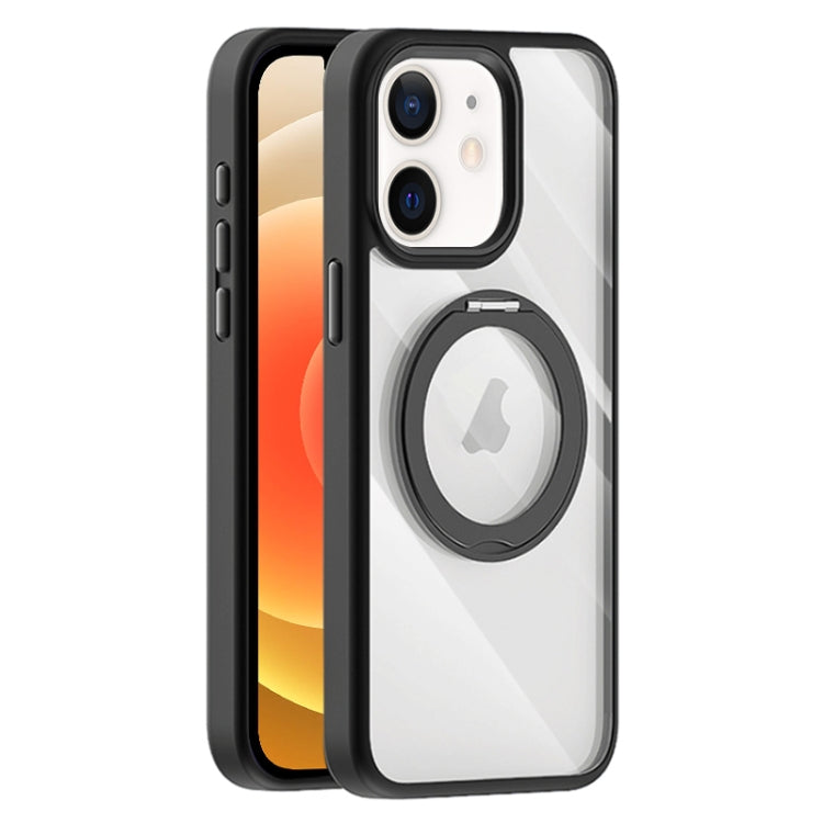 For iPhone 12 Transparent MagSafe Magnetic Holder Phone Case