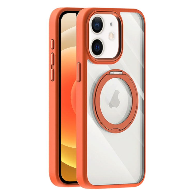 For iPhone 12 Transparent MagSafe Magnetic Holder Phone Case