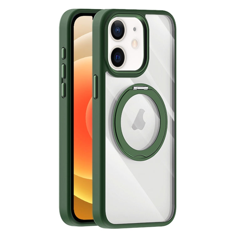 For iPhone 12 Transparent MagSafe Magnetic Holder Phone Case