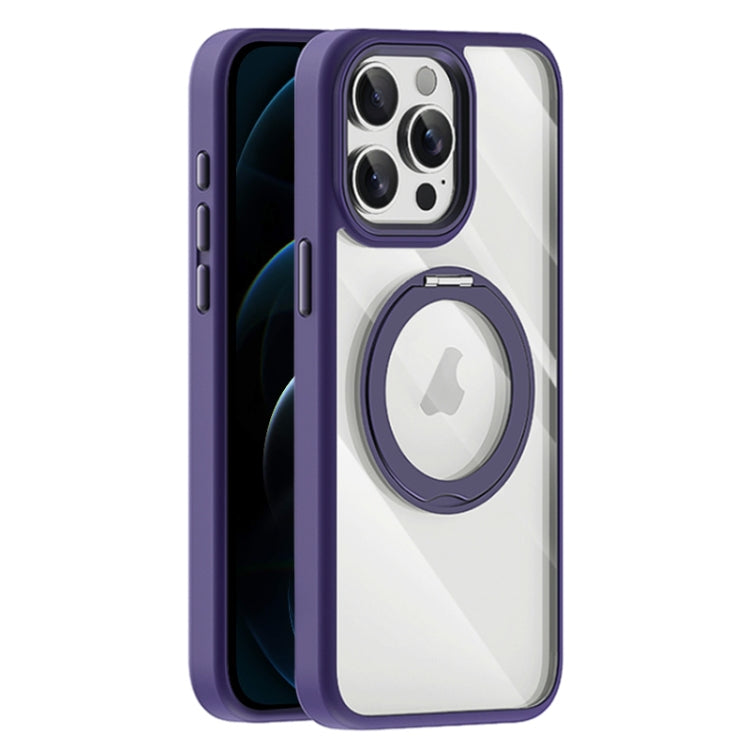For iPhone 12 Pro Transparent MagSafe Magnetic Holder Phone Case