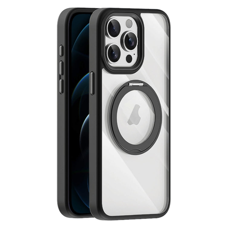 For iPhone 12 Pro Transparent MagSafe Magnetic Holder Phone Case
