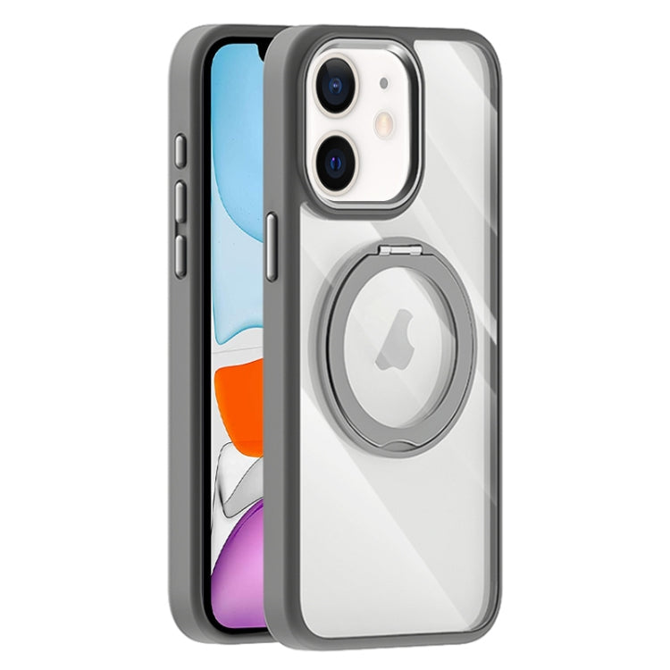 For iPhone 11 Transparent MagSafe Magnetic Holder Phone Case