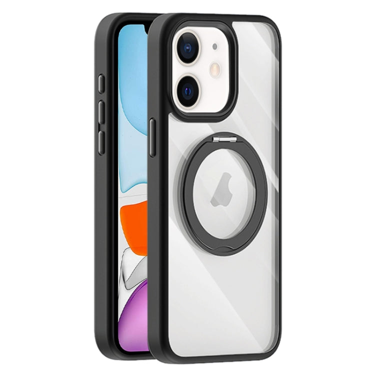 For iPhone 11 Transparent MagSafe Magnetic Holder Phone Case