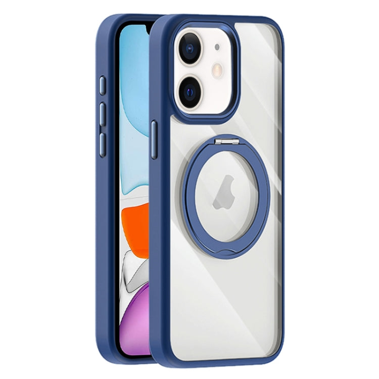 For iPhone 11 Transparent MagSafe Magnetic Holder Phone Case